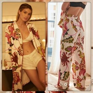 NWT Raphael Balme for Anthropologie  lounging SET. Robe and pants.
